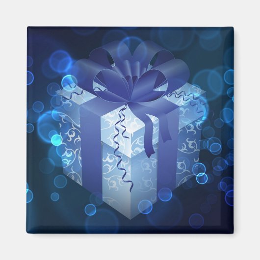 Blue Christmas Gift Magnet (Vorne)