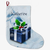 Blue Christmas Gift Strumpf Großer Weihnachtsstrumpf (Vorderseite)