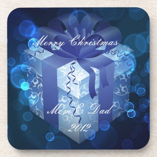 Blue Christmas Gift Untersetzer (Vorderseite)