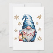 Blue Christmas Gnome Boy Birthday Party Einladung (Rückseite)