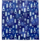 Blue Christmas Gnome Duschvorhang (Vorderseite)