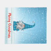 Blue Christmas Gnome Fleecedecke (Vorderseite (Horizontal))