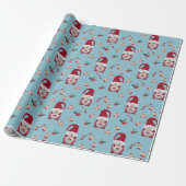 Blue Christmas Gnome mit Cake Geschenkpapier (Ungerollt)