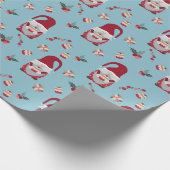 Blue Christmas Gnome mit Cake Geschenkpapier (Ecke)