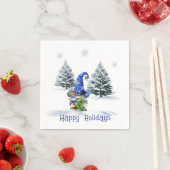 Blue Christmas Gnome mit Tree Serviette (Beispiel)