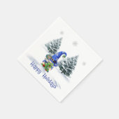 Blue Christmas Gnome mit Tree Serviette (Ecke)