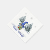 Blue Christmas Gnome mit Tree Serviette (Ecke)