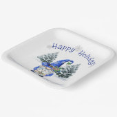 Blue Christmas Gnome mit Uhr Pappteller (Gewinkelt)