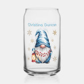 Blue Christmas Gnome with Red Lantern Berries Dosenglas (Rückseite)