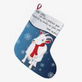 Blue Christmas Goat Sehr geehrter Weihnachtsmann I Großer Weihnachtsstrumpf (Vorderansicht (hängend))