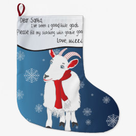 Blue Christmas Goat Sehr geehrter Weihnachtsmann I Großer Weihnachtsstrumpf