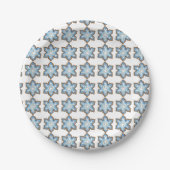 Blue Christmas Hanukkah Snowflake Cookie Winter Pappteller (Vorderseite)