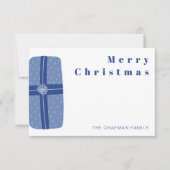 Blue Christmas Holiday Family Vielen Dank Dankeskarte (Vorderseite)