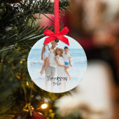 Blue Christmas Holiday Joy Photo Beach Sand Dollar Keramik Ornament