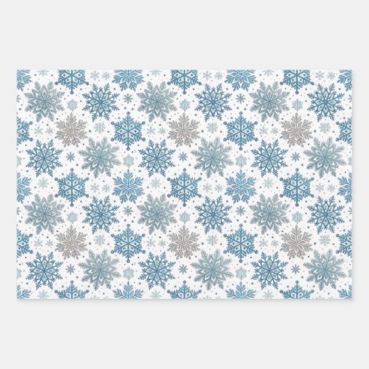Blue Christmas Holiday Pattern Geschenkpapier Set (Vorderseite 2)