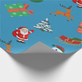 Blue Christmas Icons Geschenkpapier (Ecke)