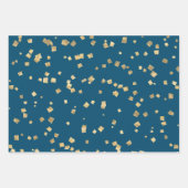 Blue Christmas Imitate Gold Foil Urlaub Geschenkpapier Set (Vorderseite 3)