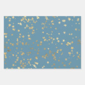 Blue Christmas Imitate Gold Foil Urlaub Geschenkpapier Set (Vorderseite 2)