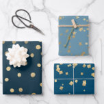 Blue Christmas Imitate Gold Foil Urlaub Geschenkpapier Set<br><div class="desc">Mit diesem Imitat vergoldet das Weihnachtsblatt goldenes Weihnachtsblatt! Der Hintergrund kann in dieser Ferienzeit in jede Farbe geändert werden,  um Ihr Farbschema in Anzug zu setzen.</div>