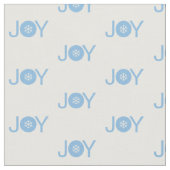 Blue Christmas Joy Pattern Stoff (Nahaufnahme)