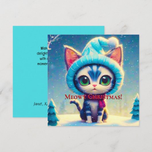 Blue Christmas Kitty (Vorne/Hinten)