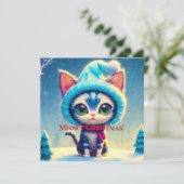 Blue Christmas Kitty (Stehend Vorderseite)