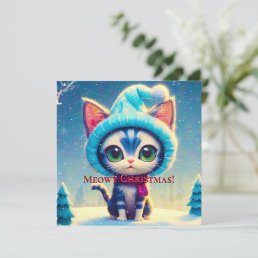 Blue Christmas Kitty (Stehend Vorderseite)
