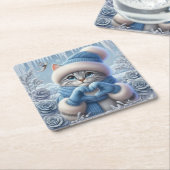 Blue Christmas Liebe Untersetzer (angewinkelt)