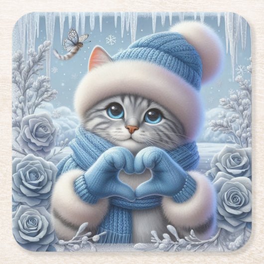 Blue Christmas Liebe Untersetzer (Vorderseite)