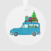 Blue Christmas LKW mit Geschenken Ornament (Rückseite)