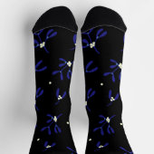 Blue Christmas Mistletoe mit Berries Muster Socken (Oben)