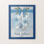 Blue Christmas Multiple Ornaments 11"x14" Puzzle (Vertikal)