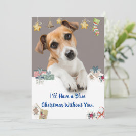 Blue Christmas Niedlicher Jack Russell Holiday Car Feiertagskarte