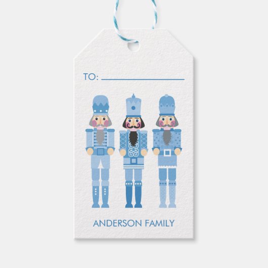 BLUE CHRISTMAS NUTCRACKER GESCHENKANHÄNGER (Vorderseite)