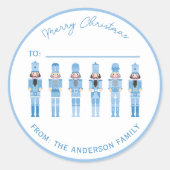 BLUE CHRISTMAS NUTCRACKER GIFT STICKER (Vorderseite)