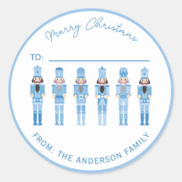 BLUE CHRISTMAS NUTCRACKER GIFT STICKER