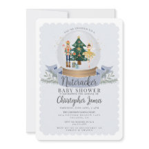 Blue Christmas Nutcracker Knabe Baby Dusche einlad