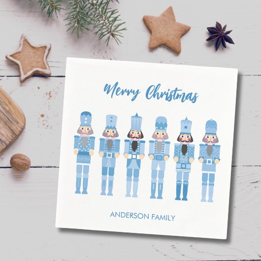 BLUE CHRISTMAS NUTCRACKER SERVIETTE