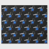 Blue Christmas Ornament Geschenkpapier (Flach)