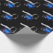 Blue Christmas Ornament Geschenkpapier (Ecke)