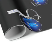 Blue Christmas Ornament Geschenkpapier (Rolleneckpunkt)