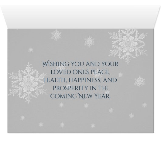 Blue Christmas Ornament Grußkarte (Innenansicht Horizontal (Unten))