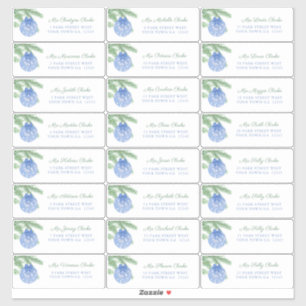 Blue Christmas Ornament Guest Address Labels