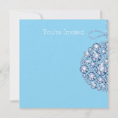 Blue Christmas Ornament Party Einladung (Rückseite)
