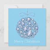 Blue Christmas Ornament Party Einladung (Vorderseite)