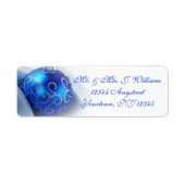 Blue Christmas Ornament Rücksendeadresse Label (Vorne)