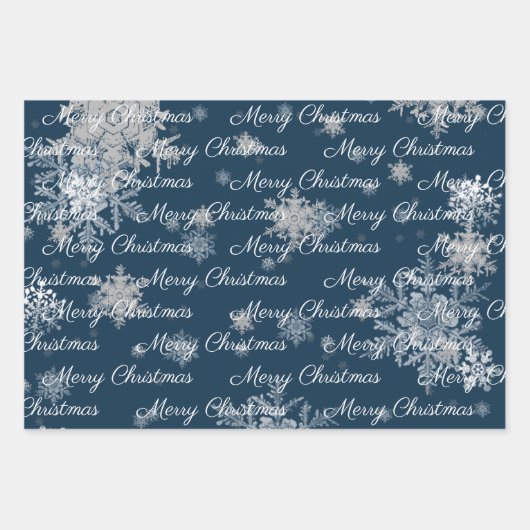 Blue Christmas Ornament Wrapping Paper Sheets Geschenkpapier Set (Vorderseite 3)