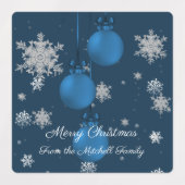 Blue Christmas Ornaments Baking Labels Etiketten (Design 2)