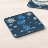Blue Christmas Ornaments Beverage Coaster Getränkeuntersetzer (Linke Seite)