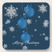 Blue Christmas Ornaments Beverage Coaster Getränkeuntersetzer (Vorderseite)